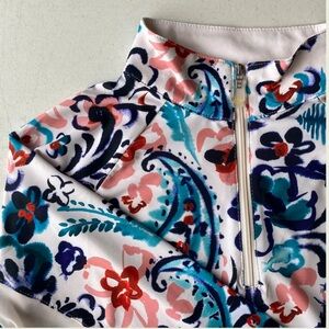 Kastel Denmark Medium Long Sleeve Ikat Paisley Quarter-Zip Riding or golf shirt